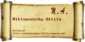 Miklusovszky Attila névjegykártya
