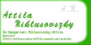 attila miklusovszky business card
